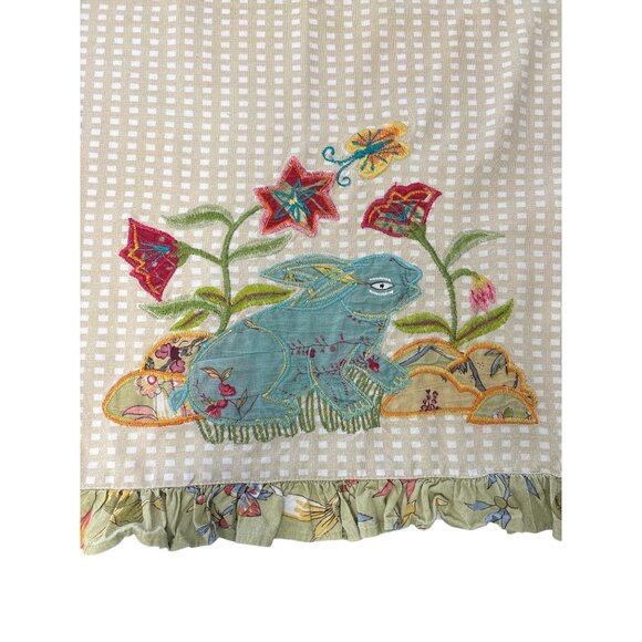 Set of 2 Artistic Accents Embroidered Cotton Kitchen Towels – Bird & Rabbit Moti - Picture 9 of 15